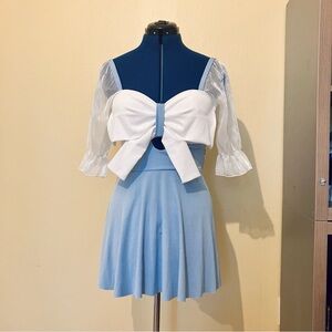 Blue and White Two Piece Kawaii Cute Bathing Suit